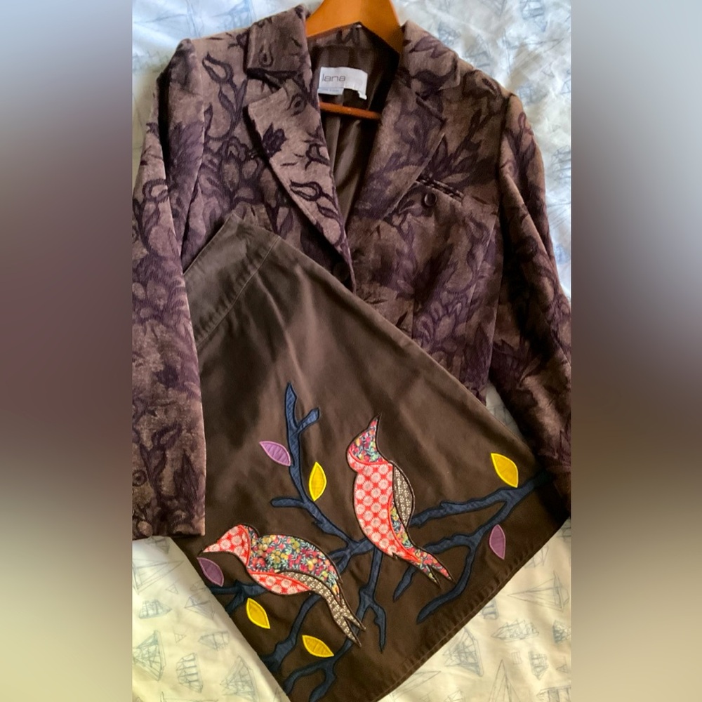 BODEN Skirt w/Birds, Side zip - Picture 11 of 11